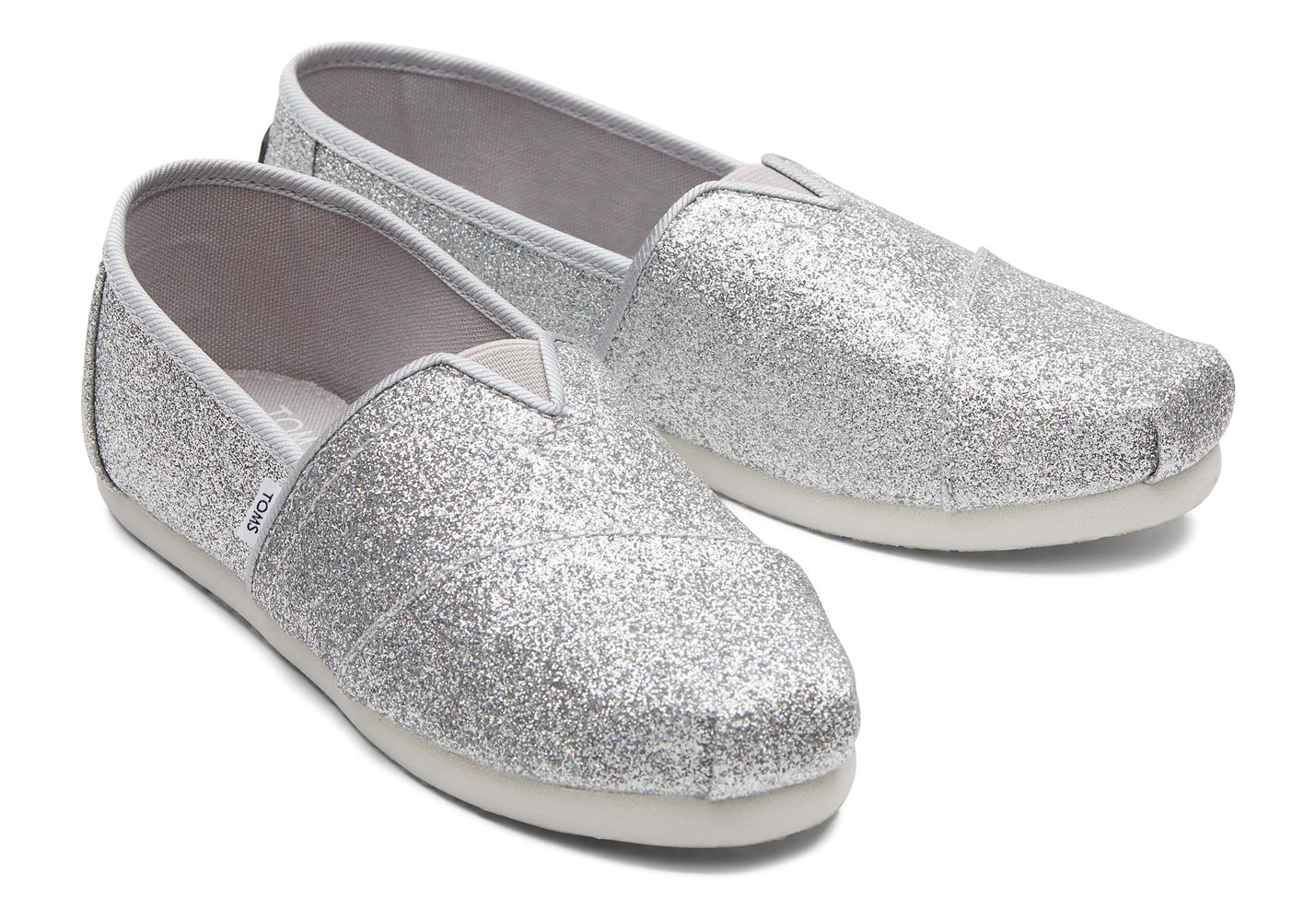 Toms Alpargata Youth Glitter Espadrille Silver - Kids - 81604-DAEC